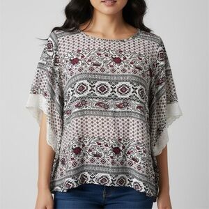 entro Bohemian Patterned Women's Top